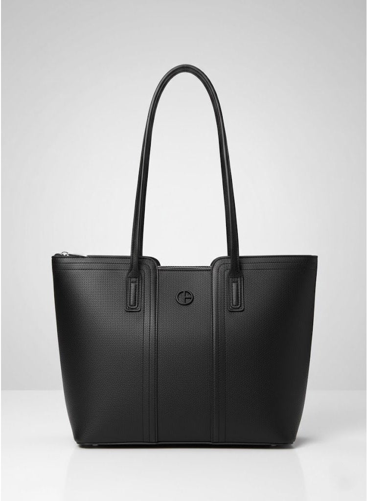 FUMES Noir Structured Tote Bag – Premium Leather Women’s Shoulder Handbag - Image 4